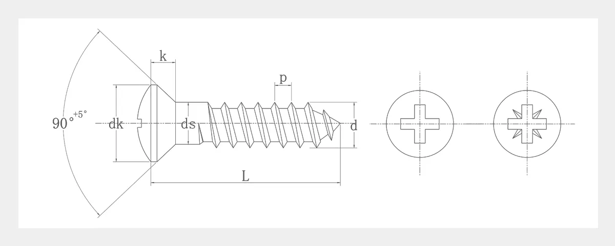 Black Oxide Oval Head Wood Screws 2D